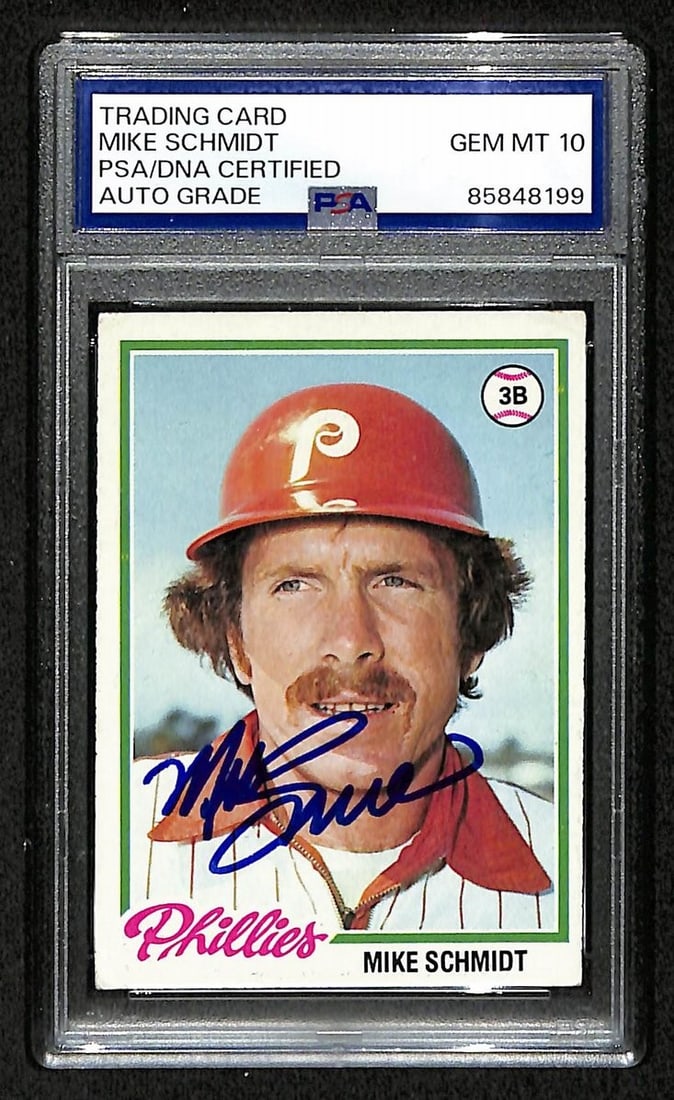 Mike Schmidt 1978 Topps Card #360 Phillies HOF Signed PSA/ DNA Auto GEM 10 208767 (1 of 2)