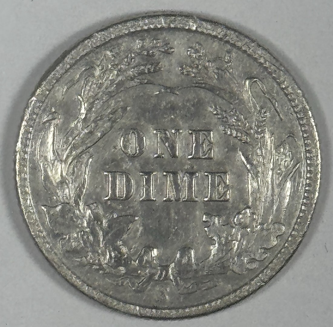 S Barber Dime Details Au - 2