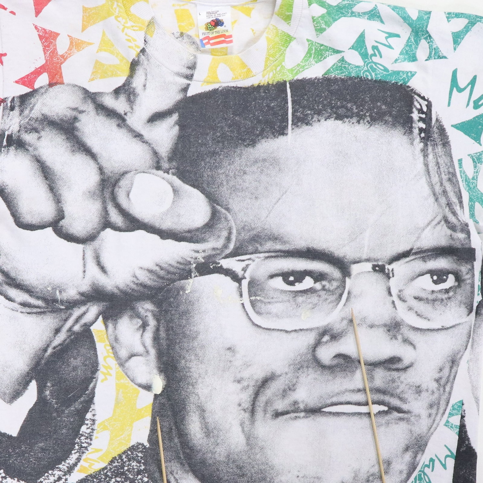 1990s Malcom X All Over Print Shirt - 3