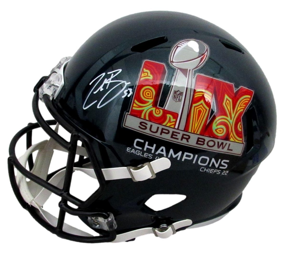 Champions Zack Baun Signed Replica Beckett Full Size Green Helmet SB LIX: Champions Zack Baun Signed Replica Beckett Full Size Green Helmet SB LIX Item Specifics: Autograph Authentication: Beckett Authentication Services (BAS) Original/Reprint: Original Product: Helmet Spor