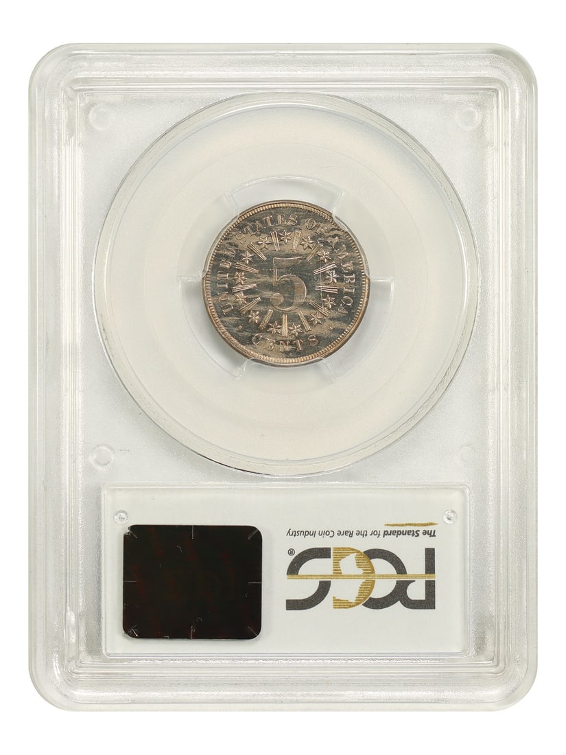 Shield Nickel Rays PCGS CAC 1867 5C PR63 - 2