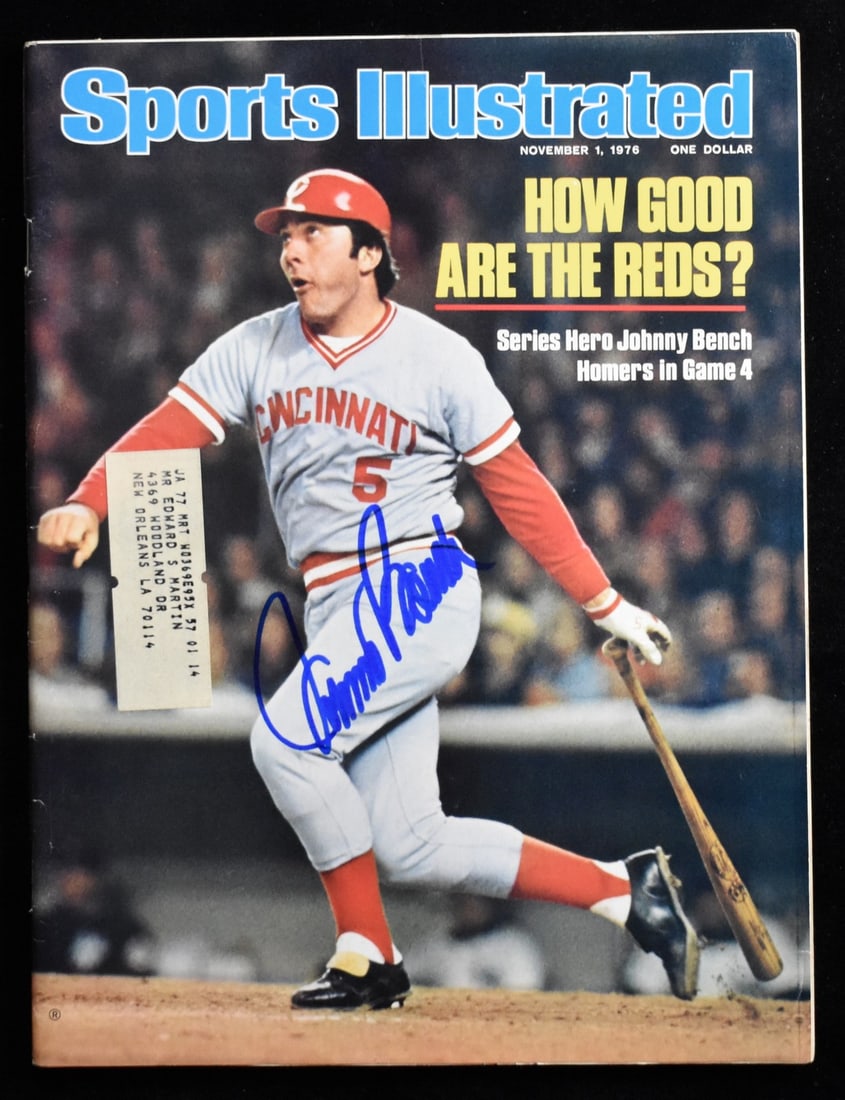 Johnny Bench HOF Signed/ Auto 1976 Sports Illustrated Magazine Reds JSA 205266: Johnny Bench HOF Signed/ Auto 1976 Sports Illustrated Magazine Reds JSA 205266 Item Specifics: Original/Reprint: Original Product: Magazine Sport: Baseball Product Disclaimer: Not affiliated with any 