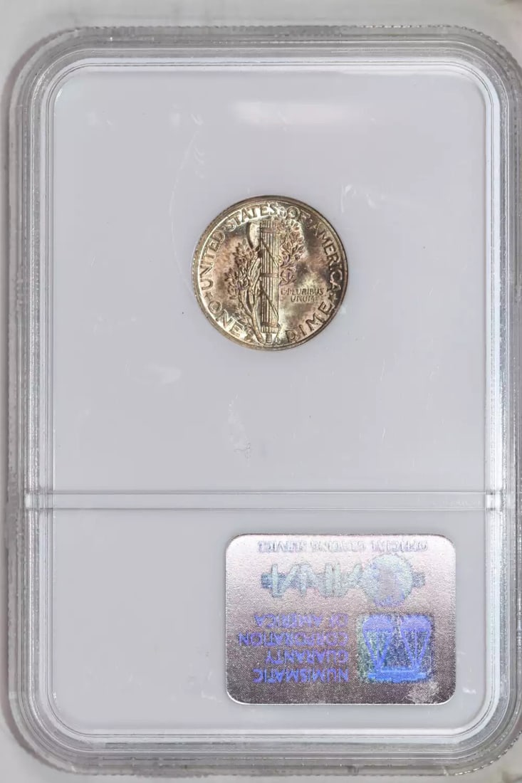 MS66 NGC MERCURY DIME 1938 D - 2