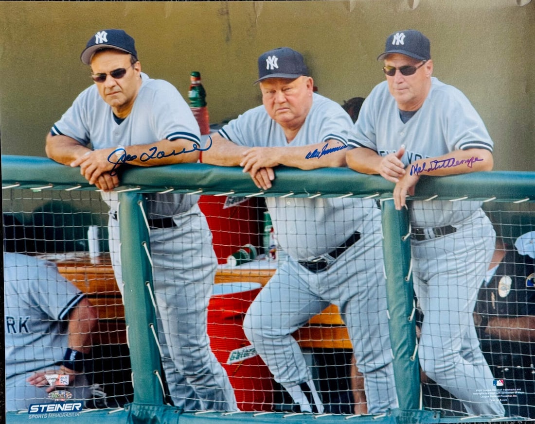 Joe Torre Don Zimmer & Mel Stottlemyre Signed 16X20 Photo (Steiner) (1 of 2)