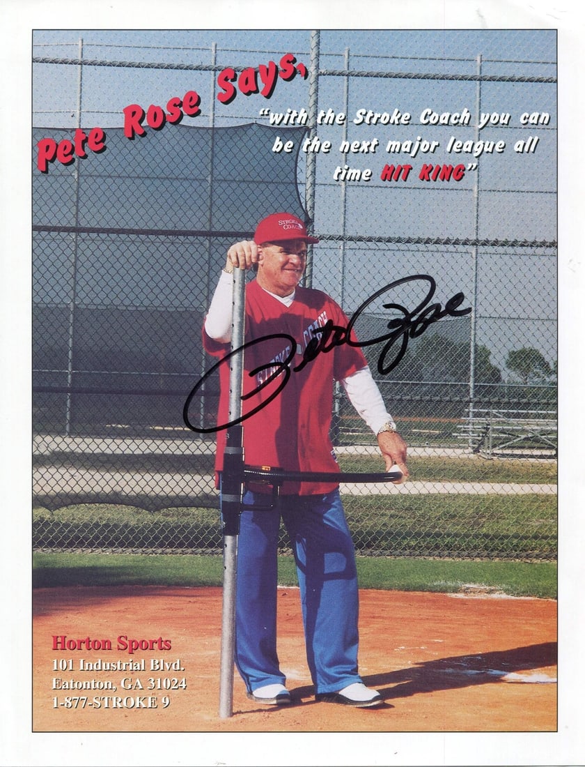 Pete Rose Autographed 8x10 Photo: Pete Rose Autographed 8x10 Photo Authentic Pete Rose Autographed 8x10 Photo. This photo, signed by the legendary baseball player, is a rare and unique collectible for fans of the game. Backed by the .
