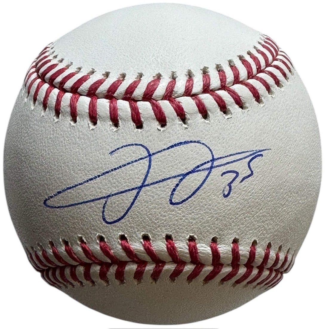Frank Thomas Autographed Official Major League Baseball (JSA): Frank Thomas Autographed Official Major League Baseball (JSA) Signed in blue pen across the sweet spot of an official Robert Manfred baseball by Frank Thomas, this JSA authenticated Major League Baseb