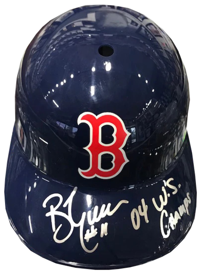 Bill Mueller "04 WS Champs" Autographed Full Size Helmet: Bill Mueller "04 WS Champs" Autographed Full Size Helmet Signed in silver sharpie across the front of the helmet, Bill Mueller's autograph commemorates the Chicago White Sox's World Series championshi