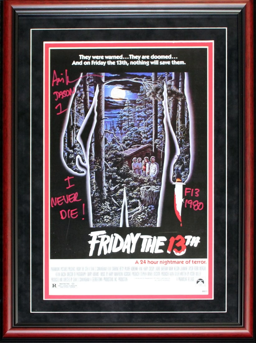 Ari Lehman Autographed Framed Multi Inscribed Friday the 13th Movie Poster (1 of 1)