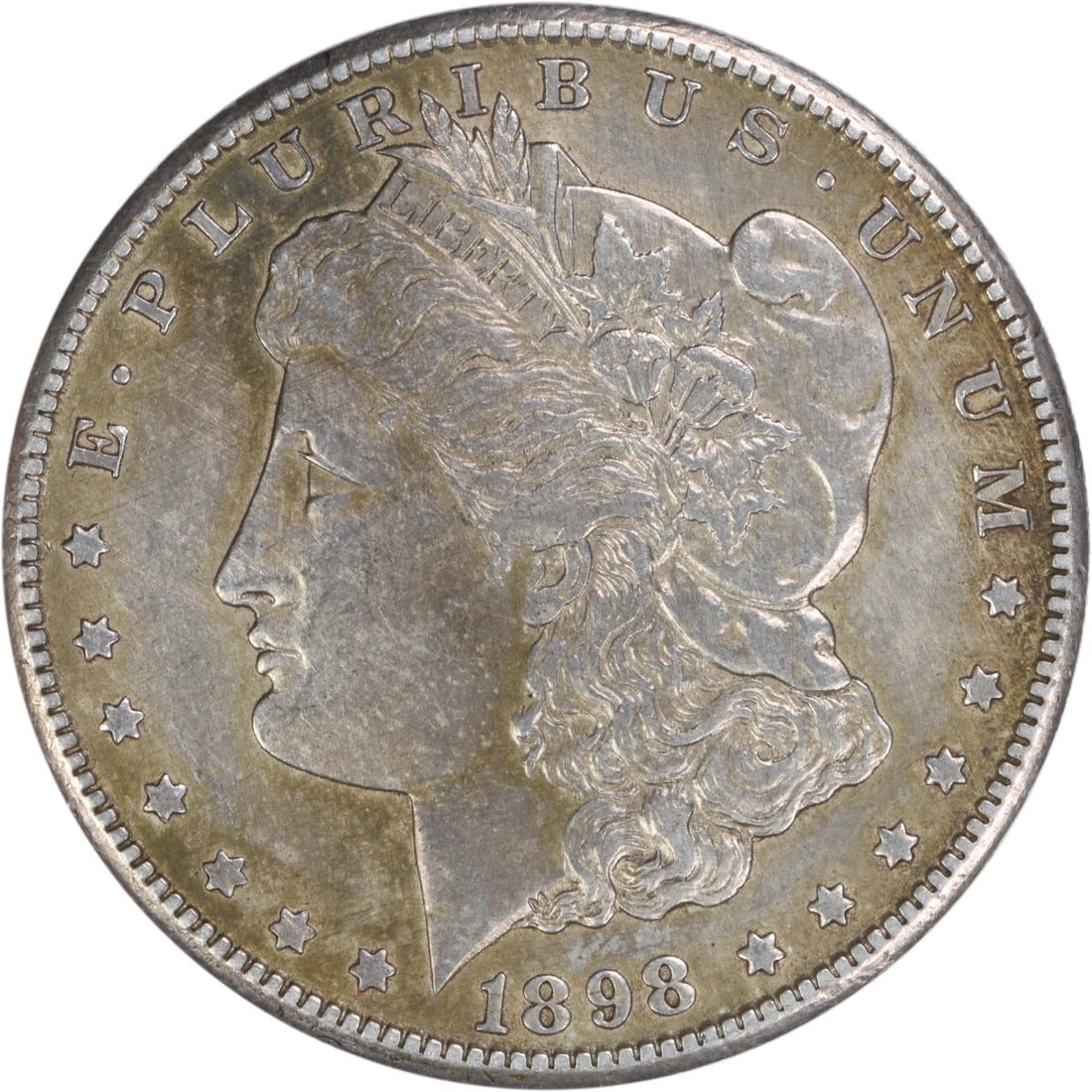 1898-S Morgan Silver Dollar AU Uncertified: 1898-S Morgan Silver Dollar AU Uncertified The 1898-S Morgan Silver Dollar is an Uncertified Circulated coin, weighing 26.73 grams and featuring the iconic reeded edge. This AU-grade coin boasts a ric