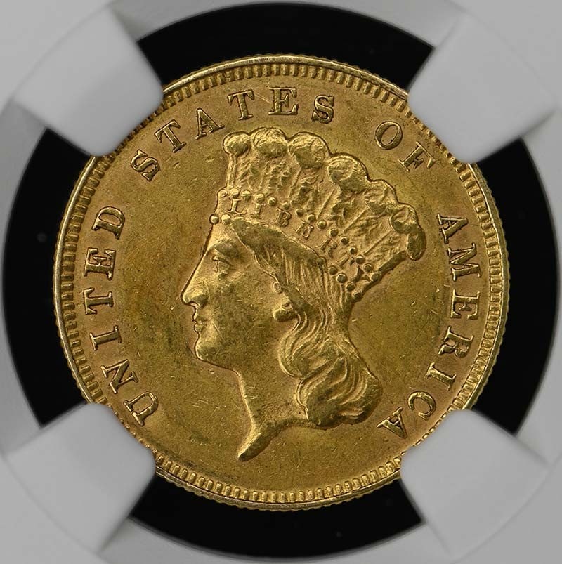 NGC AU55 Three Dollar 1874 - 2