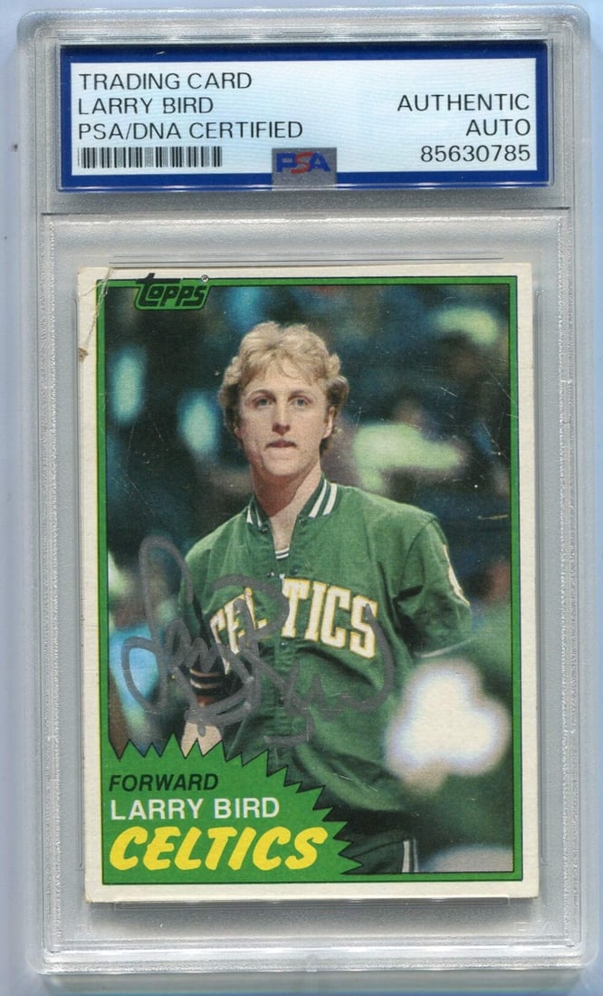 Larry Bird 1981 1982 Topps Autographed Card PSA DNA Certified (1 of 2)