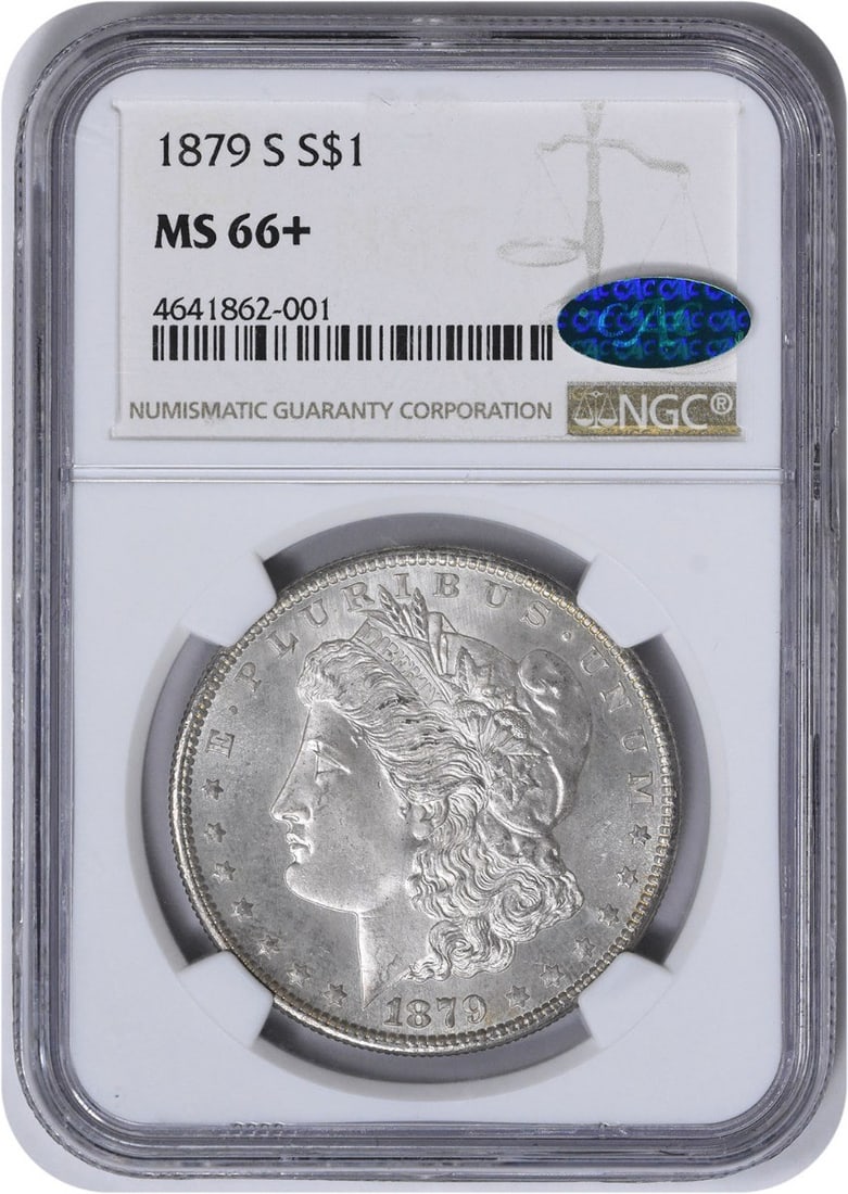 Morgan Silver Dollar MS66+ 1879-S CAC (1 of 3)