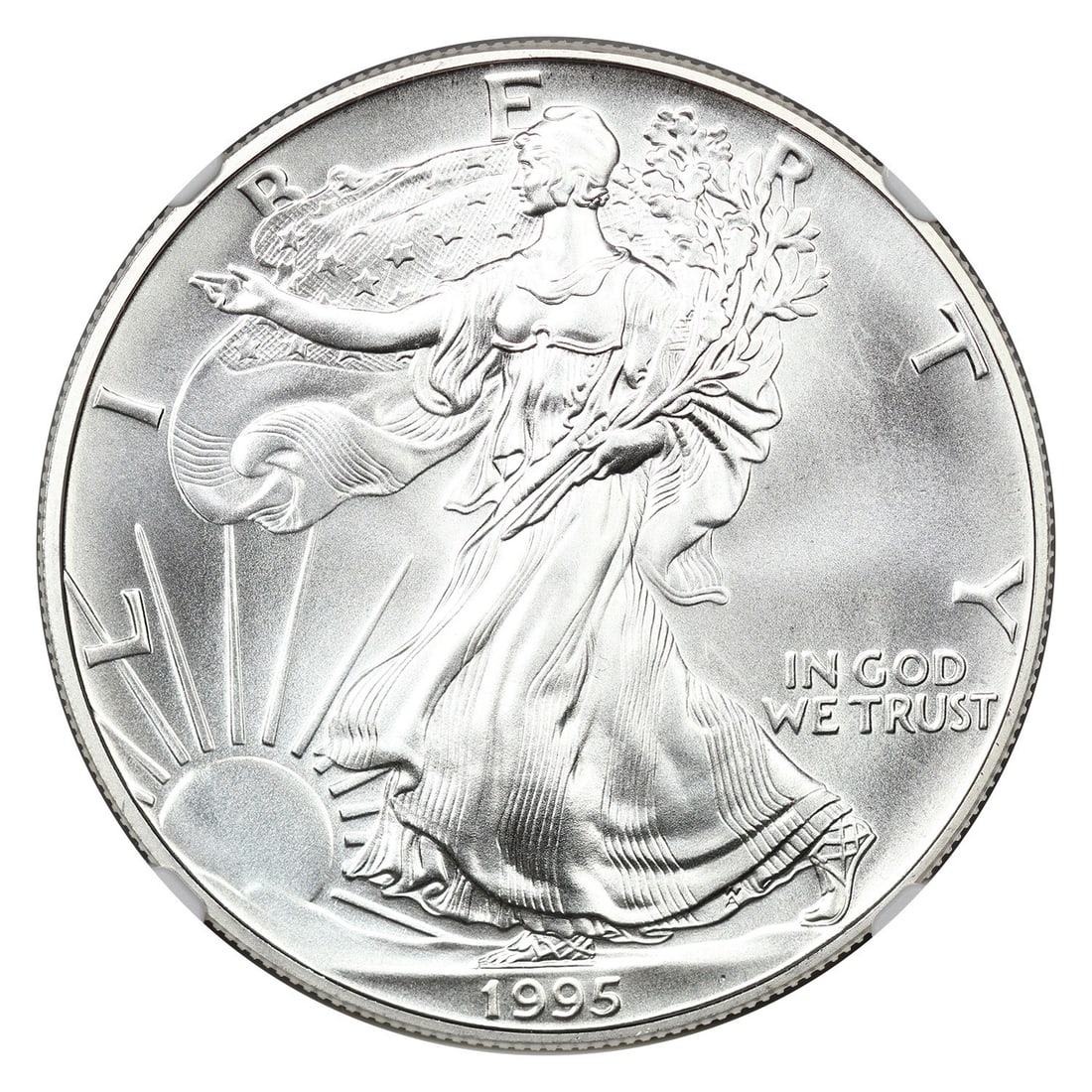 1995 $1 Silver Eagle NGC MS70 - Silver Eagles - Better Date 1 oz Silver - 3