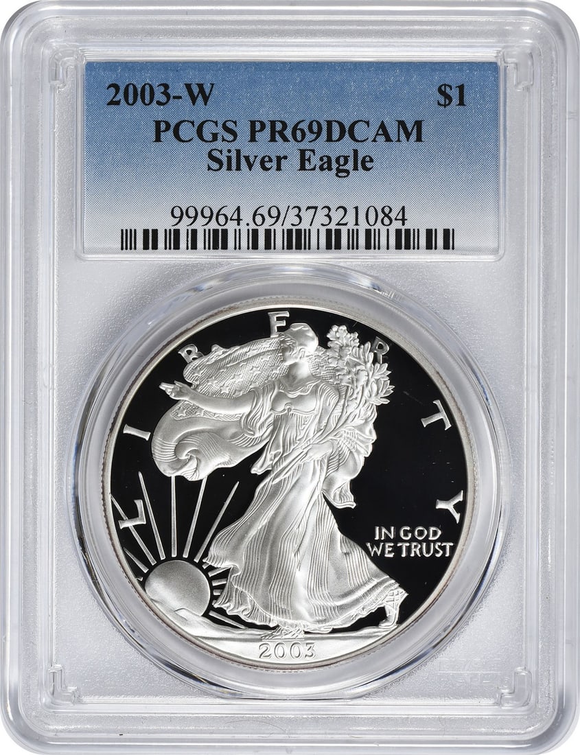 2003-W American Silver Eagle Dollar PR69DCAM PCGS Proof 69 Deep Cameo (1 of 1)