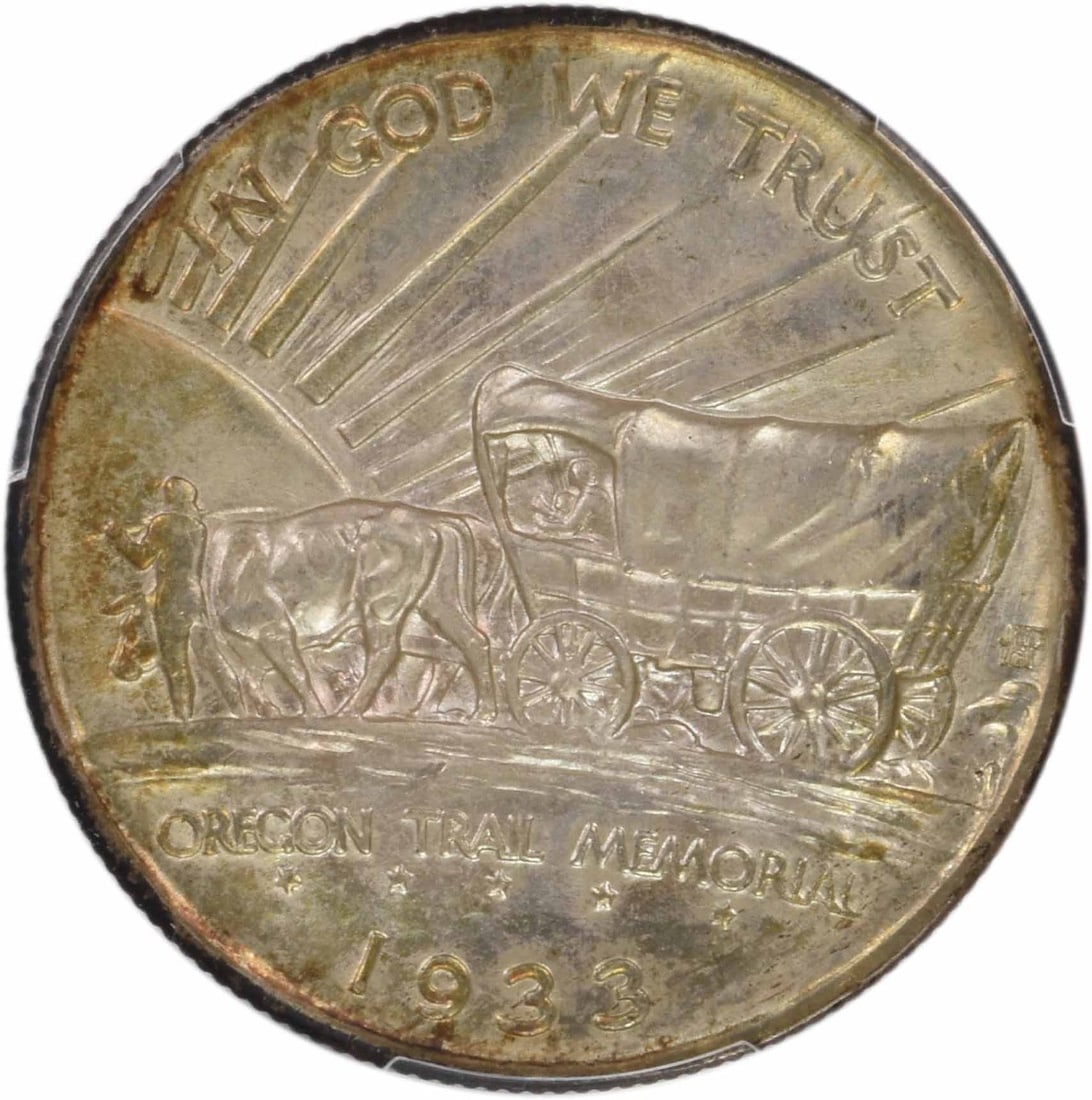 Silver Half Dollar 1933-D MS67+ Commemorative Oregon - 3