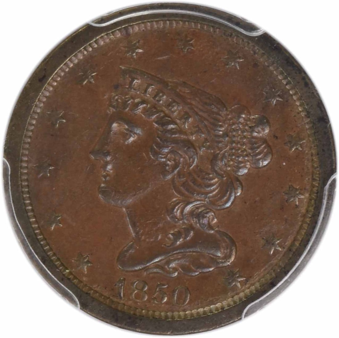 1850 Half Cent AU55 PCGS - 2