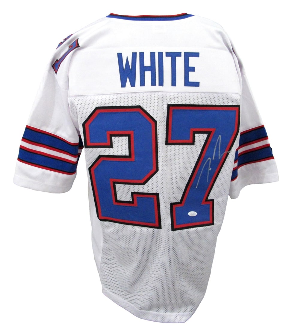 Tre'Davious White Autographed White New York Giants Football Jersey JSA 208152: Tre'Davious White Autographed White New York Giants Football Jersey JSA 208152 This Tre'Davious White autographed white New York Giants football jersey bears the signature of the NFL defensive back. T