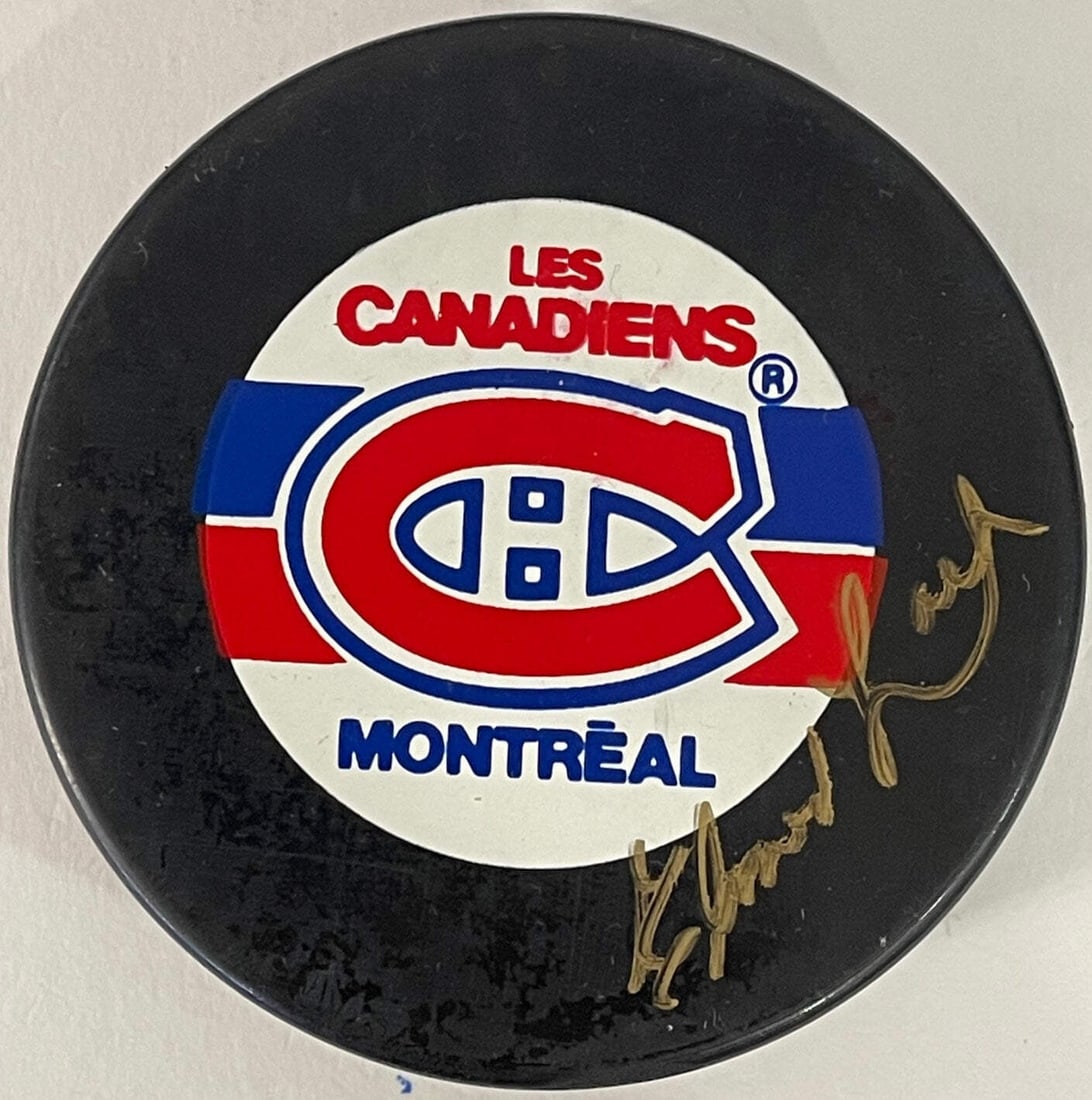Lach Autographed Canadiens Official Puck of Montreal by Elmer (1 of 2)