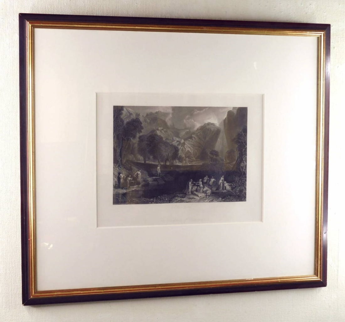 JMW TURNER 1860c Original Etching Signed Landscape Framed - 3