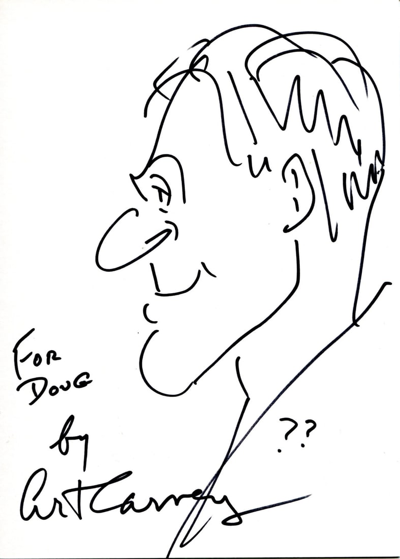 Art Carney Autographed Cartoon Drawing (1 of 1)