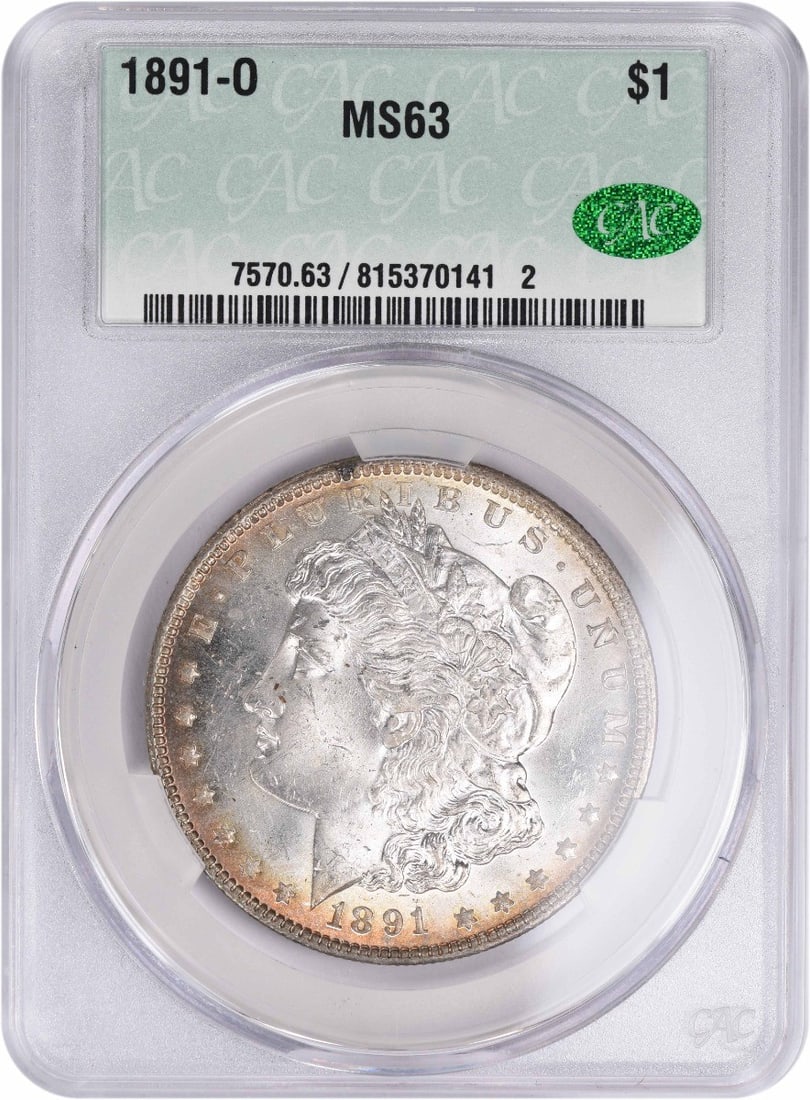 MS63 CACG 1891 Morgan Silver Dollar (1 of 3)