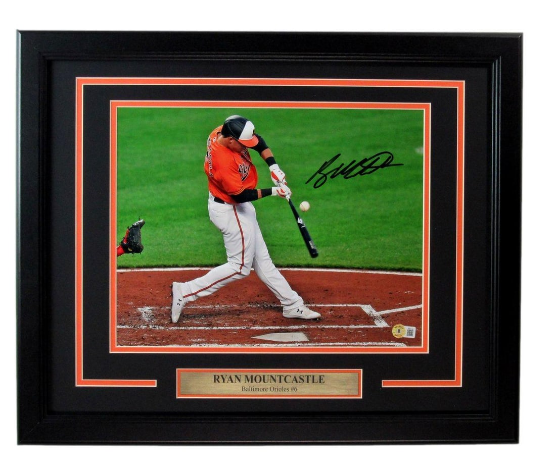 Ryan Mountcastle Orioles 180809 Framed Autographed Photo Beckett 11x14: Ryan Mountcastle Orioles 180809 Framed Autographed Photo Beckett 11x14 Signed by Ryan Mountcastle, the Orioles' star player, this 11x14 framed photo showcases his talent on the diamond. The Beckett au