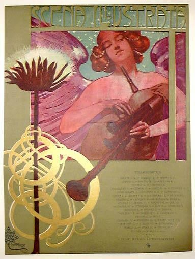 Scena Illustrata Arts Literature Music Theatre Angel 1900: Scena Illustrata Arts Literature Music Theatre Angel 1900 Item Specifics: Style: Art Nouveau Date Of Creation: 1900 CIRCA Year Of Production: 1900 CIRCA Width (Inches): 16 Subject: Theater Original/Li