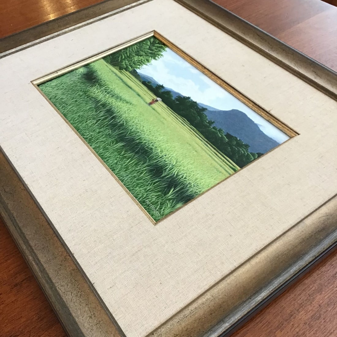 Pattern acrylic landscape rice field signed artwork original ken - 4