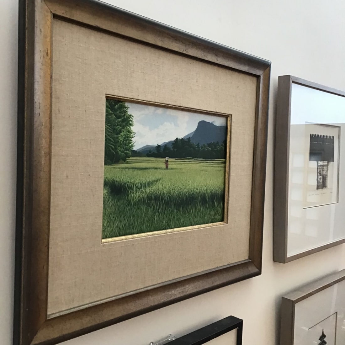 Pattern acrylic landscape rice field signed artwork original ken - 7