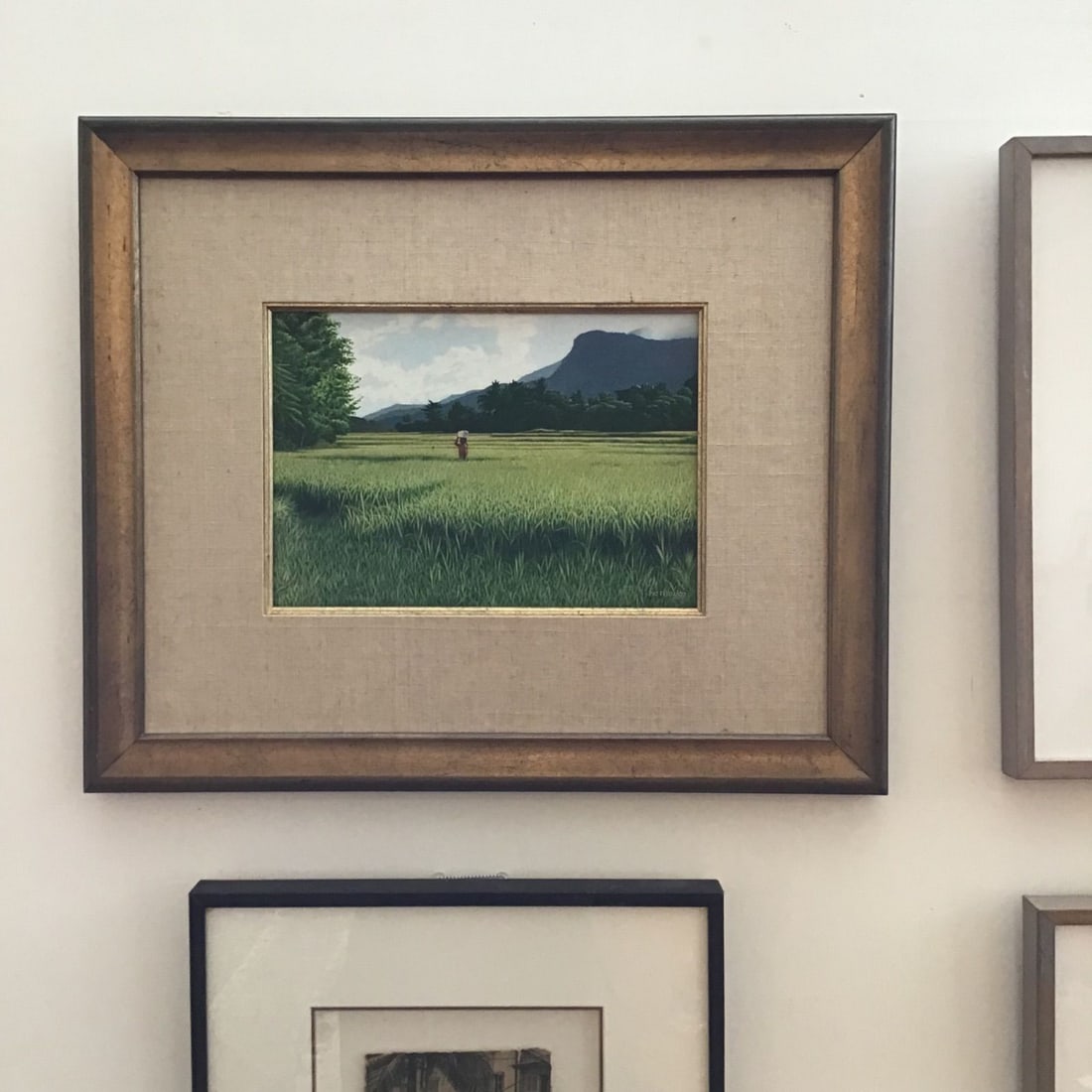 Pattern acrylic landscape rice field signed artwork original ken - 8