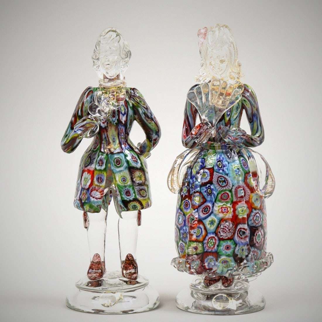 Murano Glass Millefiori Figurine Pair Noble Lady 7.3inch Italy Vintage Object: Murano Glass Millefiori Figurine Pair Noble Lady 7.3inch Italy Vintage Object Item Specifics: Origin: NA Antique: NA Signed By: NA Item Length: NA Vintage: NA Original/Licensed Reproduction: NA Item H