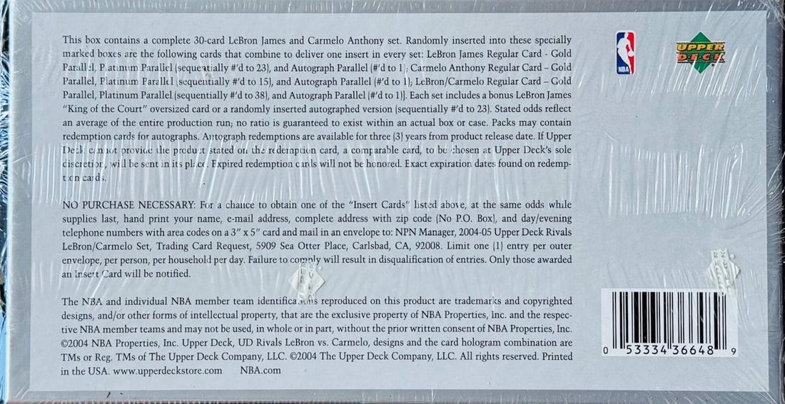 Rivals LeBron Set vs Carmelo 2004-05 UD - 2