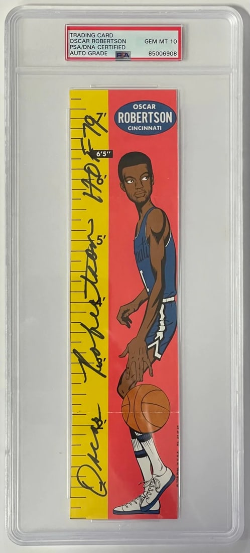 Oscar Robertson 1969 Topps NBA Ruler #24 - PSA Auto Grade Gem Mt 10 (1 of 1)