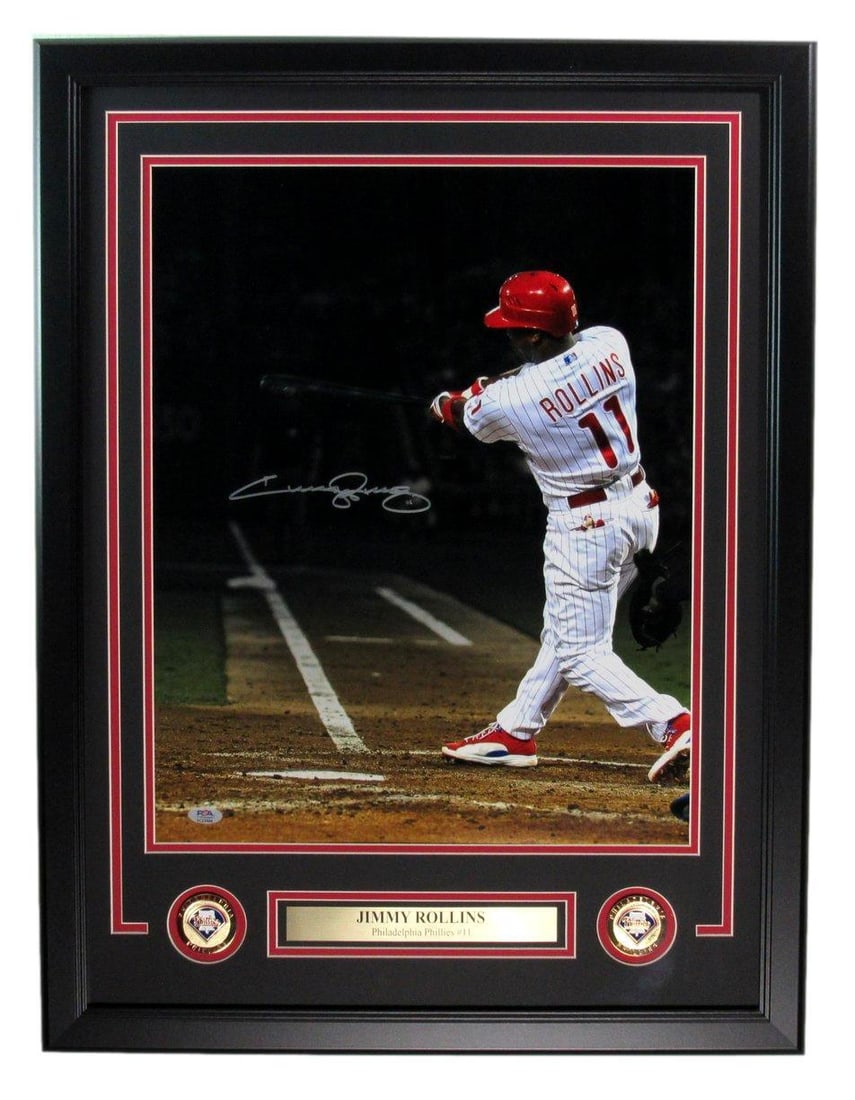 Jimmy Rollins Signed 16x20 Photo Framed By Phillies In Philadelphia With PSA DNA (1 of 4)