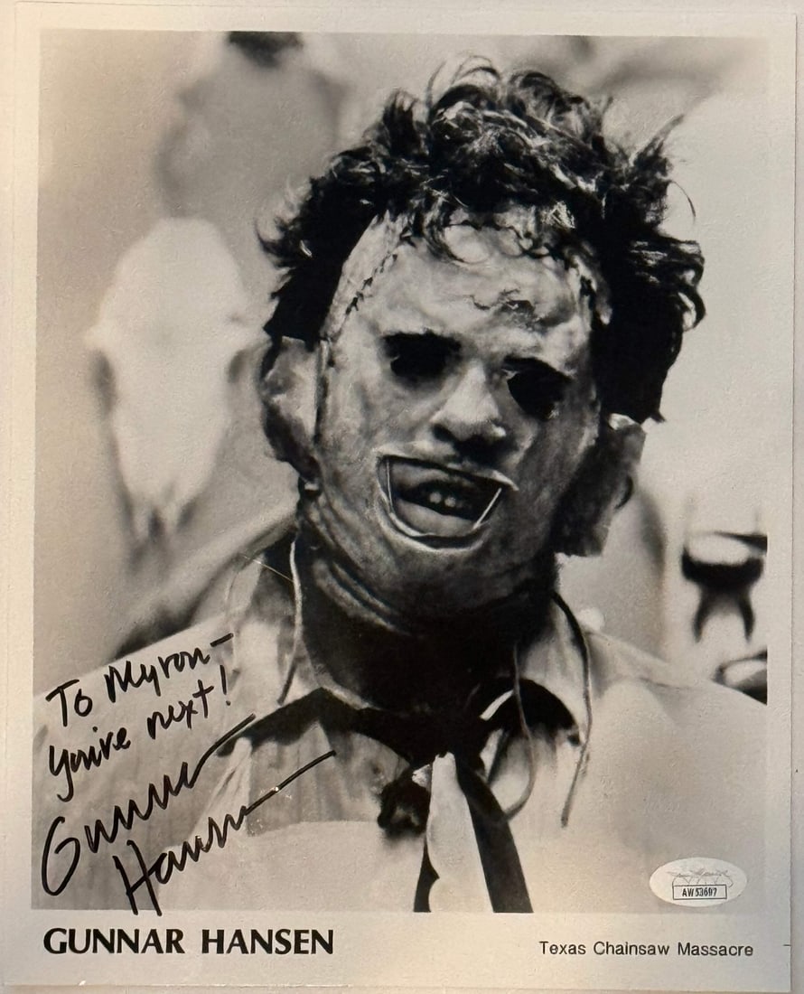 Gunnar Hansen Autographed Texas Chainsaw Massacre 8x10 Photo (JSA) (1 of 1)