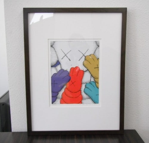 Hand signed limited edition silkscreen print by KAWS framed (1 of 10)