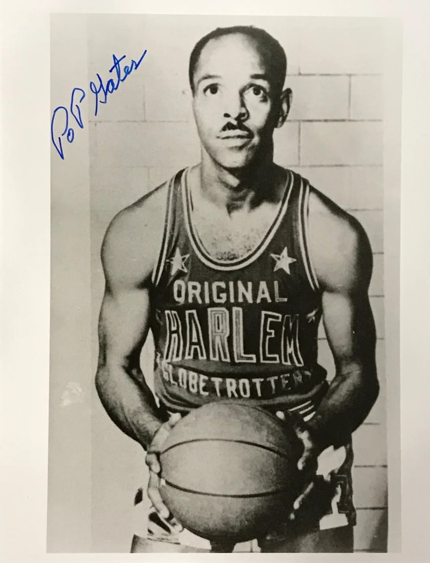 Globetrotters Harlem Gates Pop Autographed 8x10 Photo B&W (1 of 1)