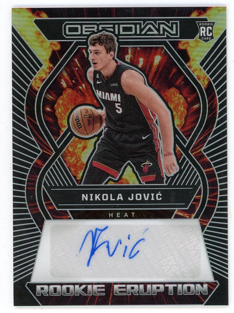 Nikola Jovic 2022-23 Panini Obsidian Autographed Rookie Eruptions #RE-JMN (1 of 2)