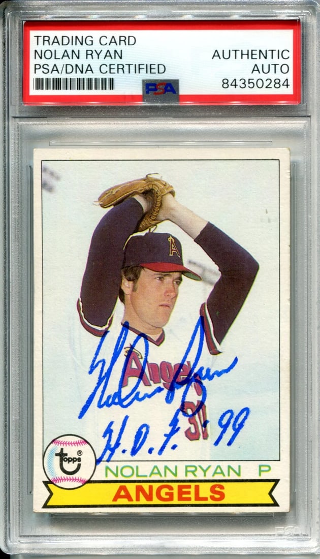 Nolan Ryan HOF 99 PSA Autographed Topps Card 1979 (1 of 2)