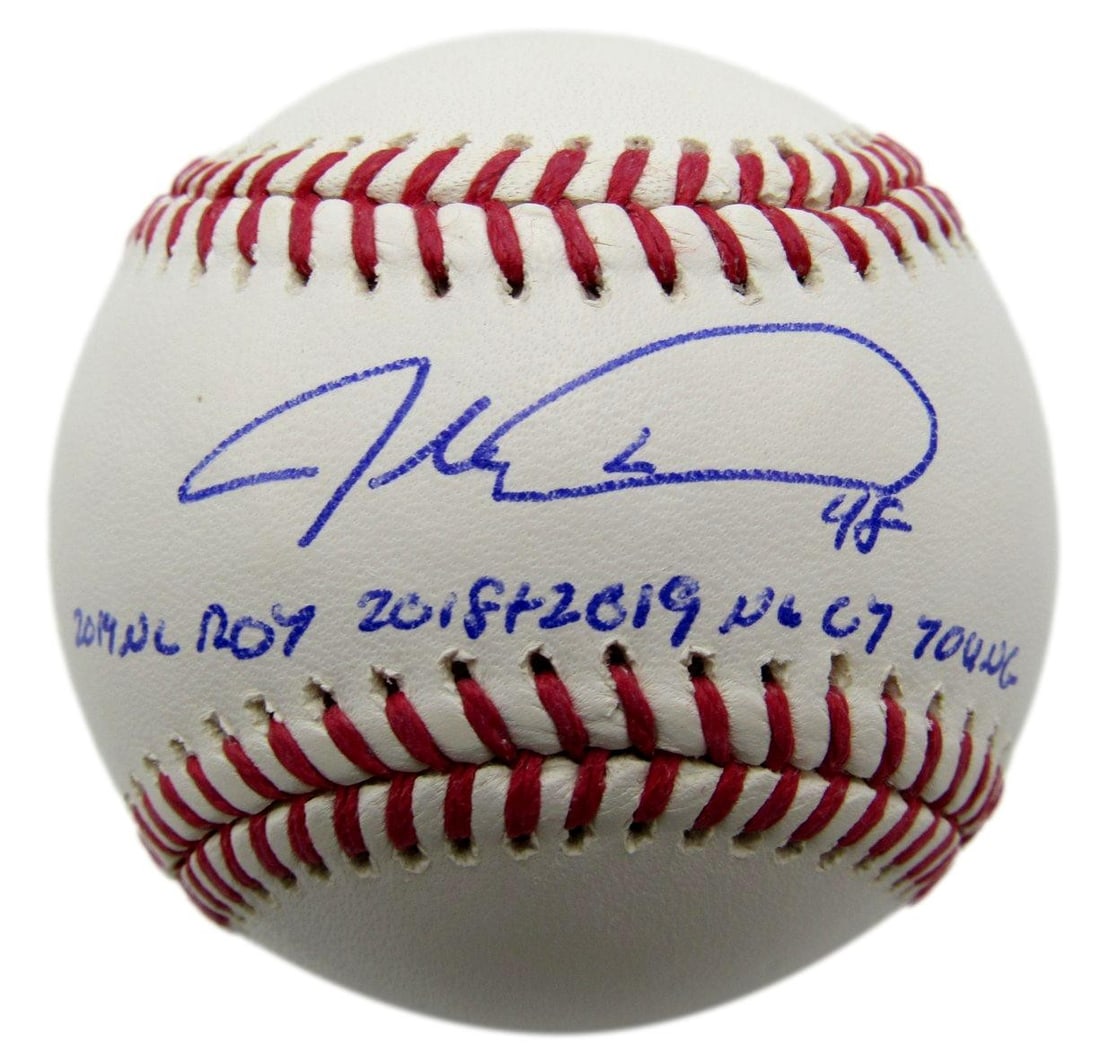 Jacob DeGrom Signed/ Inscribed OML Baseball Texas Rangers PSA/ DNA 209922 (1 of 2)