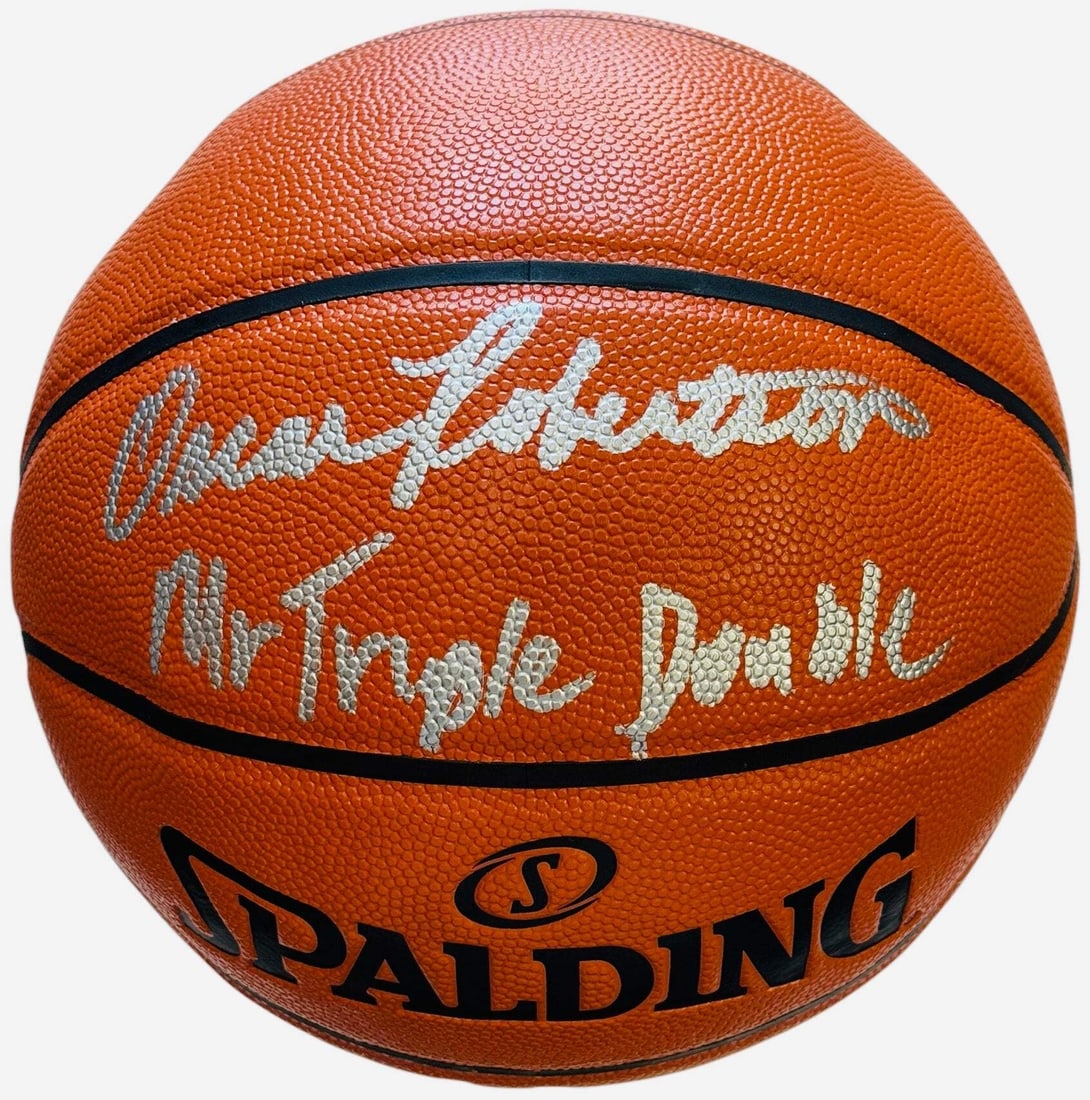 Oscar Robertson Mr. Triple Double Autographed Spalding Basketball (JSA) (1 of 2)