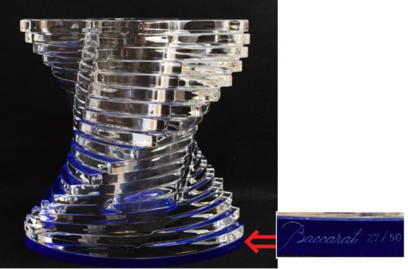 Baccarat Memo 2000 Twist Blue Crystal Vase No.27/ 50 Limited Box COA (1 of 7)