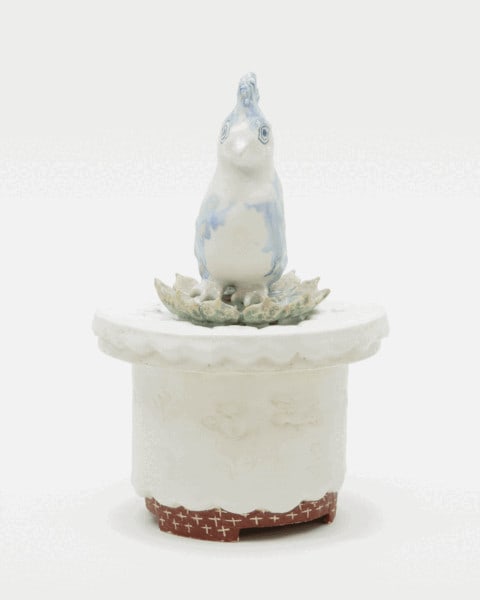 Japanese Contemporary Ceramic Art Tokie Murata Kiki Bird Flower Signed COA (1 of 2)