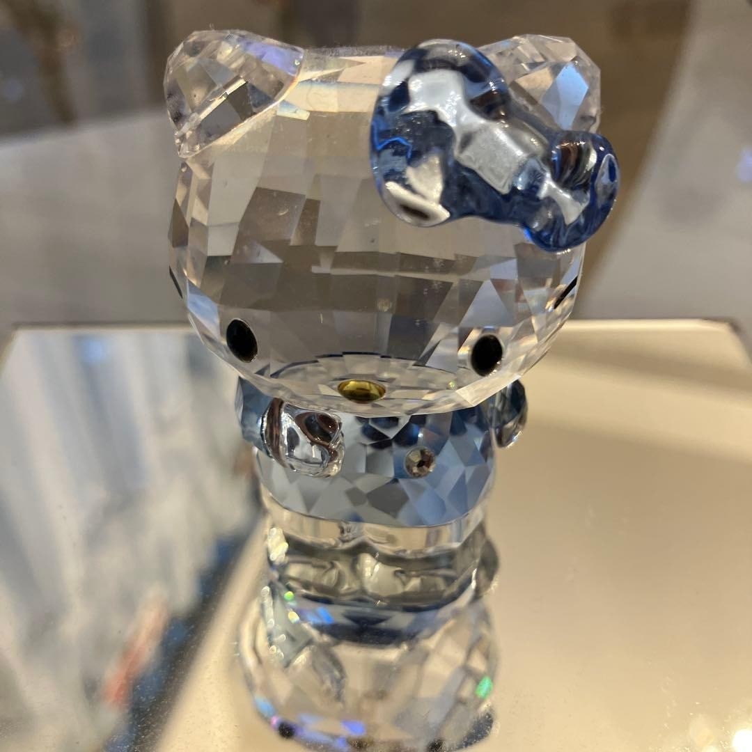 Swarovski Hello Kitty Blue 2013 Crystal Figurine Limited Mirror Rare Used No Box (1 of 8)