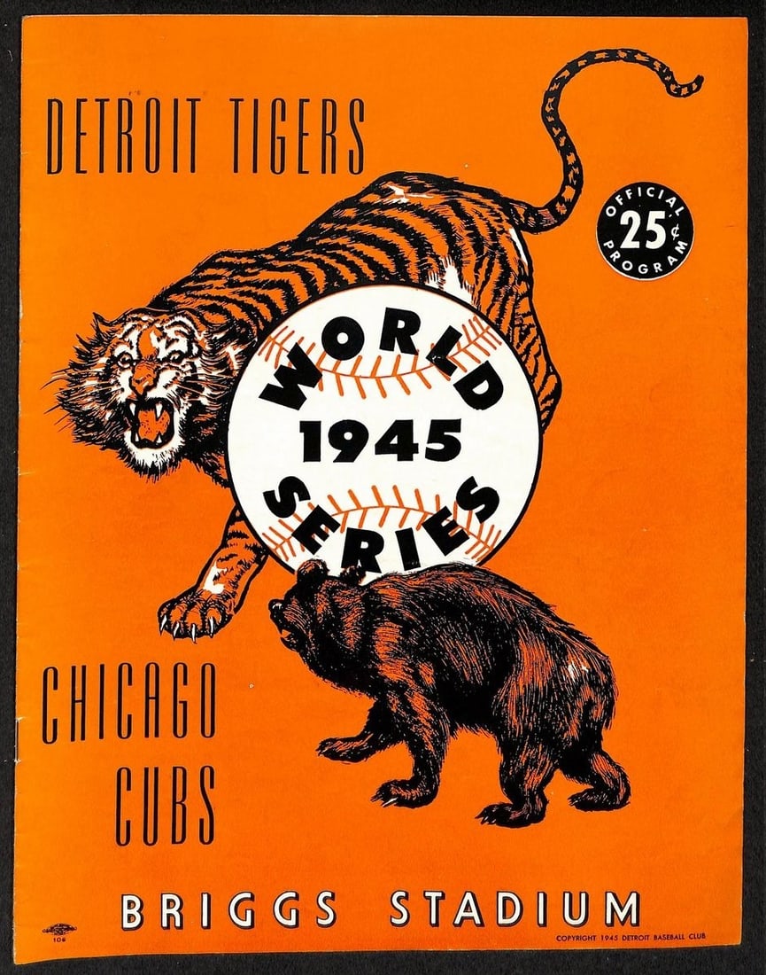 1945 World Series Program Detroit Tigers Vs. Chicago Cubs VERY CLEAN 206098 (1 of 8)