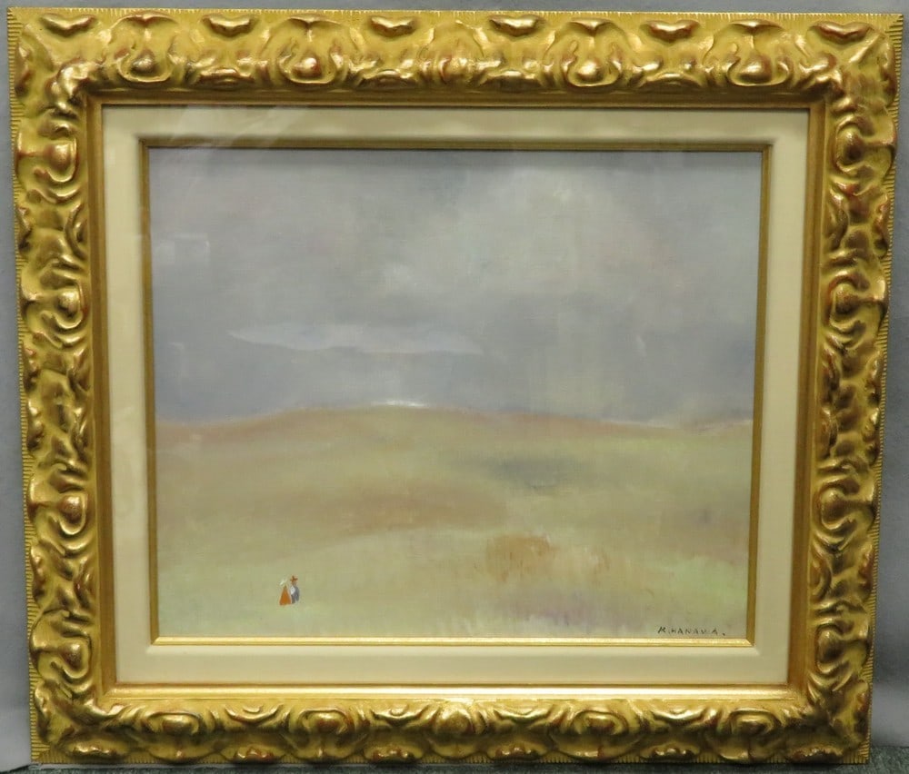Japanese Oil Painting Canvas Framed Highland Art F8 Kenzo Hanawa: Japanese Oil Painting Canvas Framed Highland Art F8 Kenzo Hanawa Item Specifics: Artist: Kenzo Hanawa Subject: Kirigamine Highland Landscape Material: Oil on Canvas Style: Japanese Size: 56 x 63 cm Ye