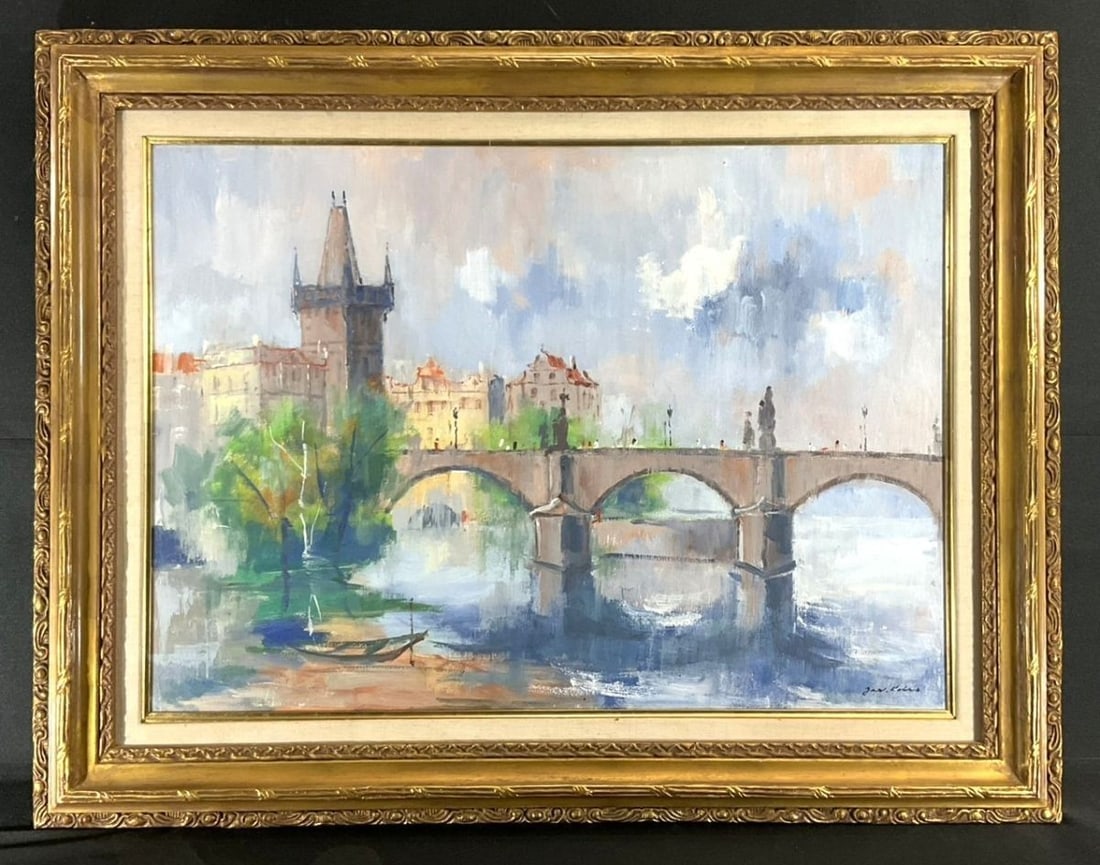 Jaroslav Kotas Original Oil Painting Charles Bridge Prague Large Framed Signed: Jaroslav Kotas Original Oil Painting Charles Bridge Prague Large Framed Signed Item Specifics: Artist: Jaroslav Kotas Unit Of Sale: Single Piece Signed By: Jaroslav Kotas Signed: Yes Size: Large Mater