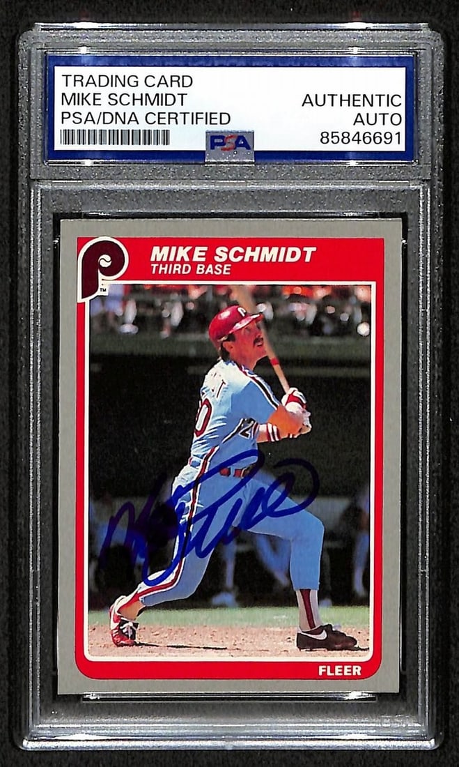 Fleer Card Signed/ PSA Autographed 1985 HOF Mike Schmidt #265 Phillies (1 of 2)