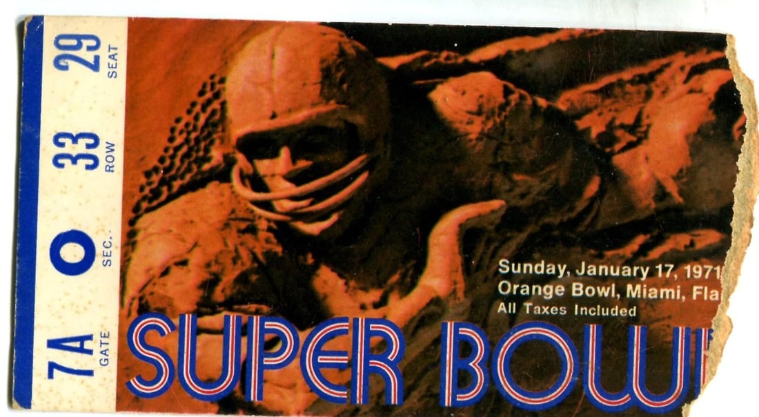Super Bowl 1971 Vs Colts Cowboys Baltimore Dallas Ticket Stub (1 of 2)