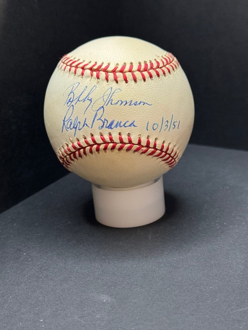 Ralph Branca & Bobby Thomson "10/ 3/ 51" Autographed Baseball (1 of 3)